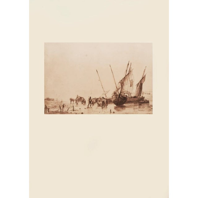 Printmaking Materials 1959 After Richard P. Bonington, "Coastal Scene" Vintage Hungarian Monochrome Print For Sale - Image 7 of 8