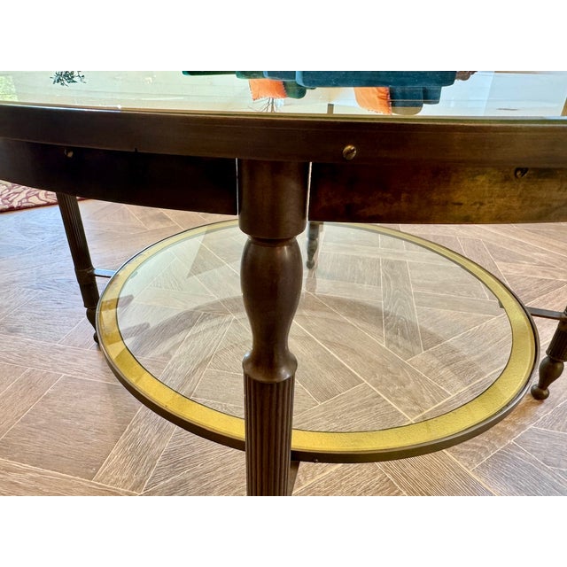 Parisian Round Brass Coffee Table, 1960 For Sale - Image 4 of 16