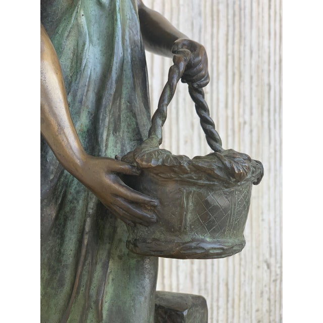 Metal 20th Century Cast Bronze Statue of a Nymph Signed by Ferdinando de Luca, Italy For Sale - Image 7 of 18