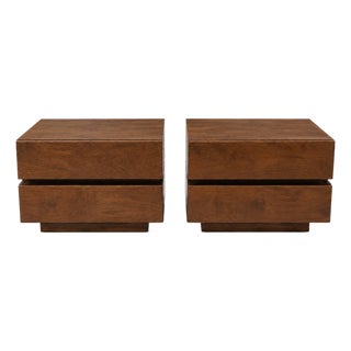 Mid Century Modern Walnut Nightstands- Pair For Sale