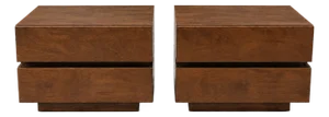 Mid Century Modern Walnut Nightstands- Pair