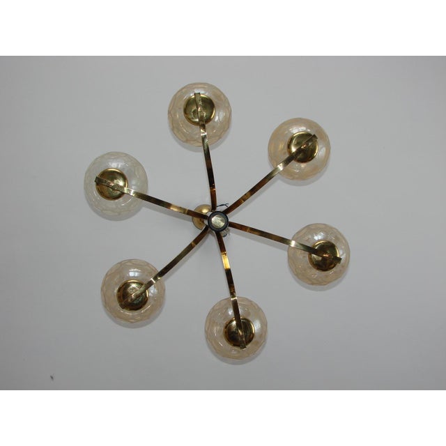 Vintage Chandelier in Brass, Aluminium and Glass, 1970s For Sale - Image 11 of 12
