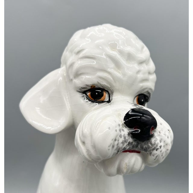 Vintage Italian Ceramic Poodle Statue – Mid Century Figural Dog Sculpture – Hollywood Regency For Sale - Image 10 of 15