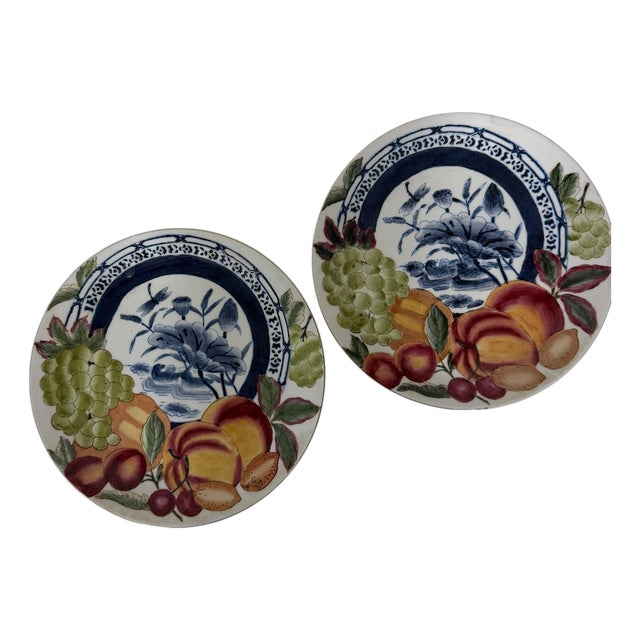 Vintage Chinoiserie Decorative Plates - A Pair For Sale