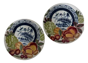 Vintage Chinoiserie Decorative Plates - A Pair