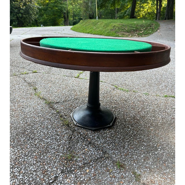 American Antique Poker Table W/ Dining Table Cover For Sale - Image 3 of 12