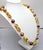 Modern Vintage 1992 Signed Napier Hammered Goldtone Links With Red & Orange Beads Necklace For Sale - Image 3 of 5