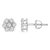 Contemporary 14K White Gold 1/2 cttw Round-Cut Diamond Floral Stud Earrings (I-J Color, SI2-I1 Clarity) For Sale - Image 3 of 6