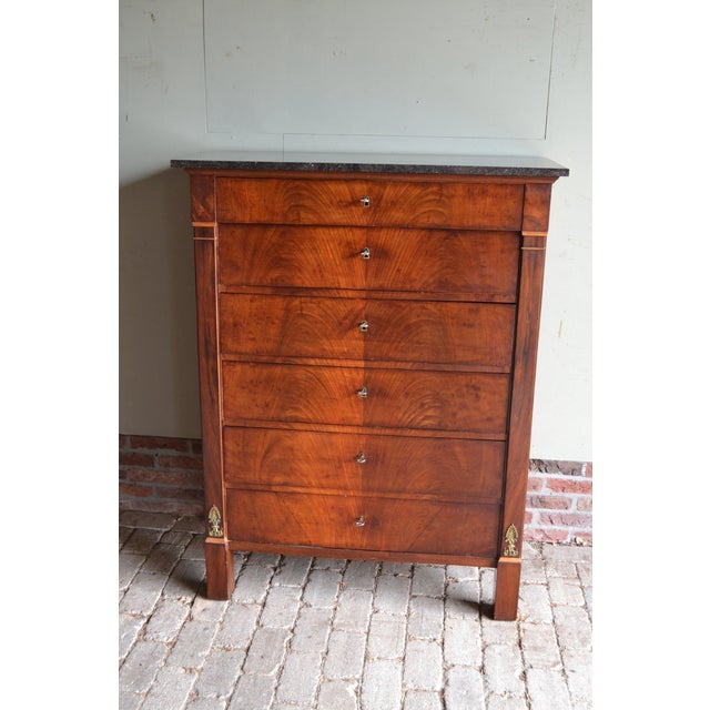 Antique Mahogany Chiffonier with Black Marble Top For Sale - Image 10 of 12