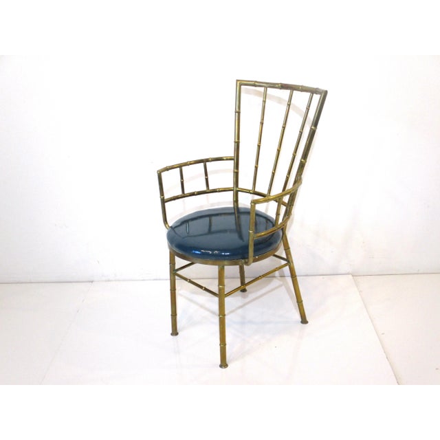 Italian Brass Chiavari Styled Arm Chair For Sale In Cincinnati - Image 6 of 12