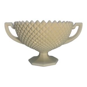 Mid 20th Century Westmoreland Trophy Diamond Hobnail Compote Pedestal Bowl