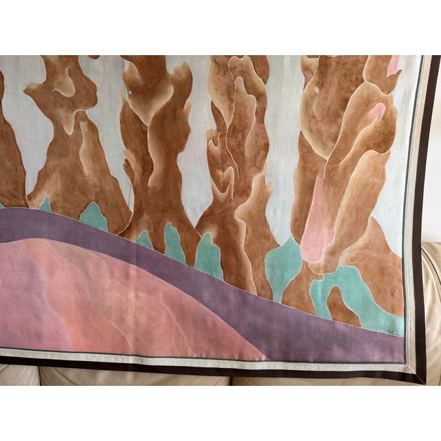 Hand-Dyed Tapestry Painting by French Artist, Marie Luare-Ilie, 1980s For Sale In Los Angeles - Image 6 of 14