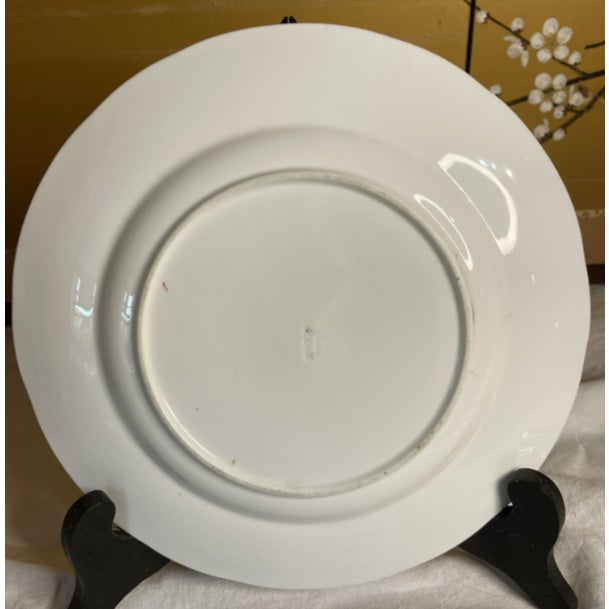 Rose Antique 19th Cen Minton Topography Plates Pink Border Gold Trim 9" Dia For Sale - Image 8 of 10