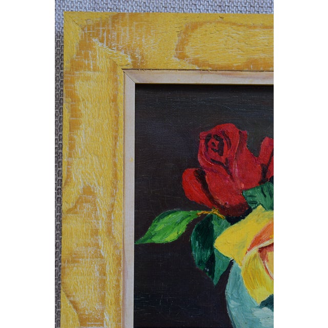 Mid-Century Modern J Halupka, Still Life with Bunch of Flowers, 1980s, Oil on Canvas, Framed For Sale - Image 3 of 8