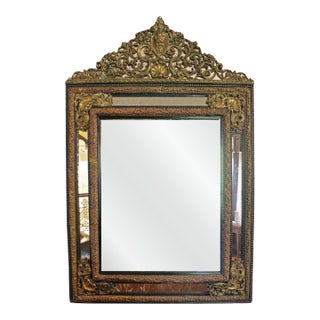 Late 19th Century Grand Scale French Repousse Mirror For Sale