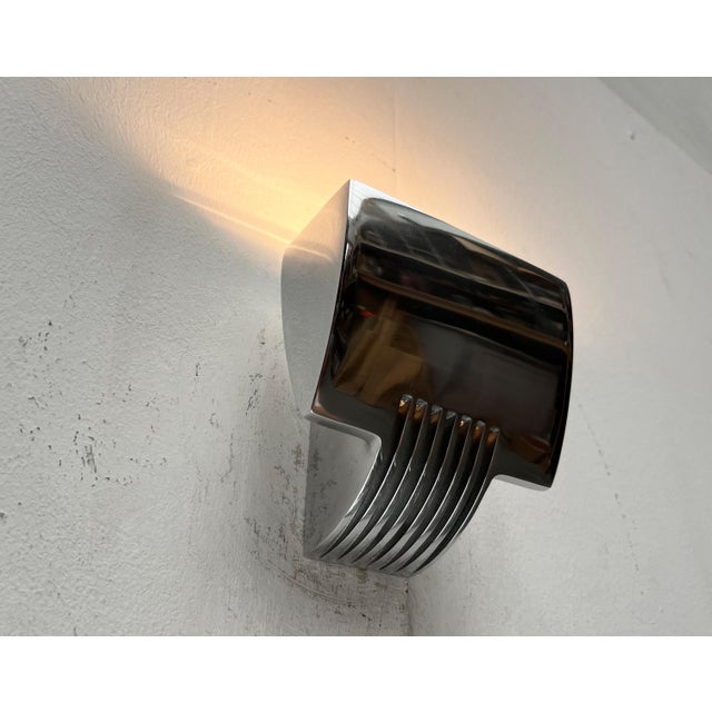 Metal Vintage Postmodern Spanish Model Arqui Pe Aluminum Sconces by O. & S. Devesa for Metalarte, 1990s, Set of 2 For Sale - Image 7 of 18