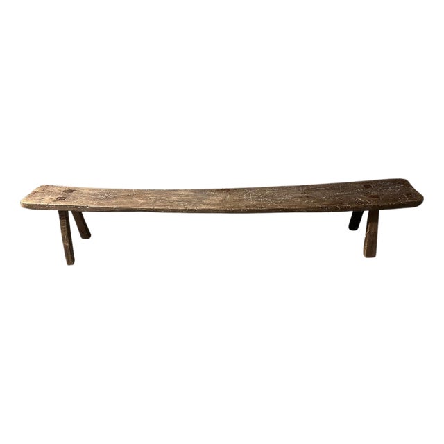 Andrianna Shamaris Wabi Sabi Long Teak Wood Bench For Sale