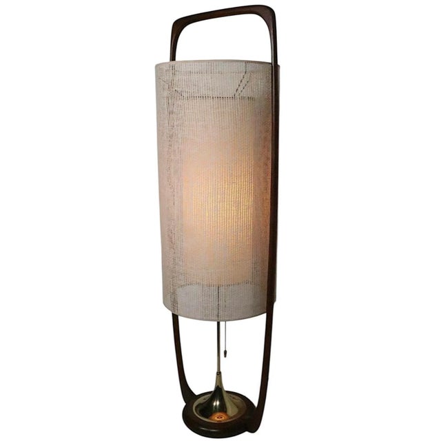 Wood Mid Century Modern Modeline Table Lamp, Design Attributed to Arthur Jacobs, Circa 1950s For Sale - Image 7 of 12