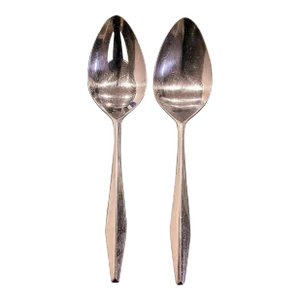 Gio Ponti for Reed & Barton Diamond Pattern Serving Spoons- Set of 2