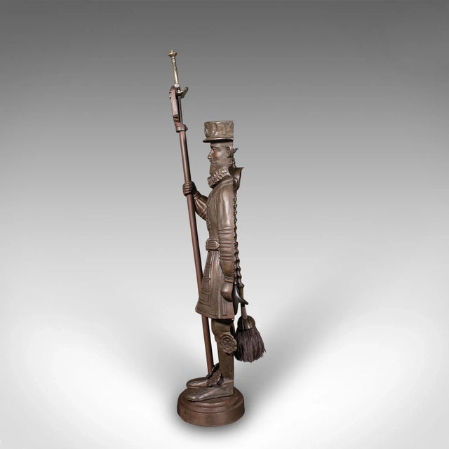 Metal Antique Beefeater Fireside Companion, Cast Iron, English, Fire Tools, Edwardian For Sale - Image 7 of 12