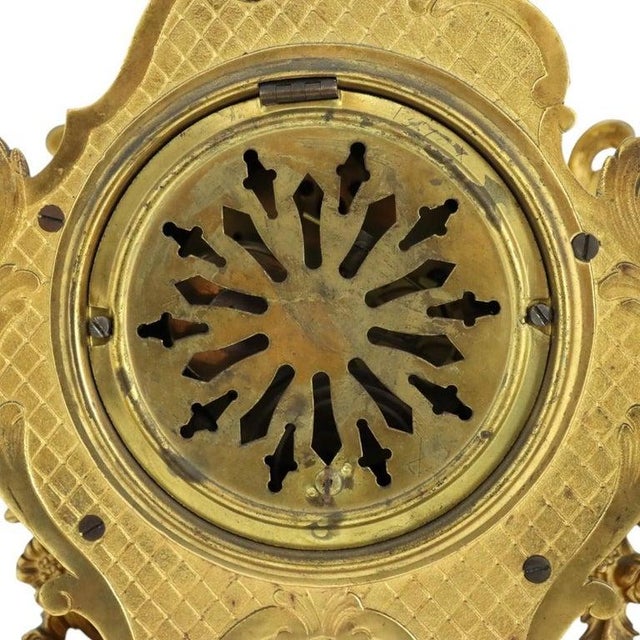 Seth Thomas Louis XIV Style Gilt Bronze Open Escapement Mantle Clock C1900 For Sale - Image 14 of 17
