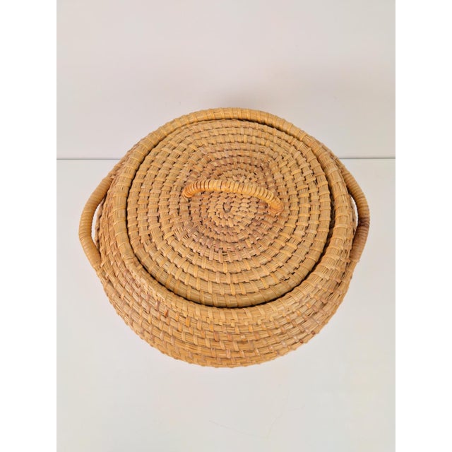 Vintage Rush Snake Charmer Lidded Basket, 1960 For Sale - Image 6 of 8