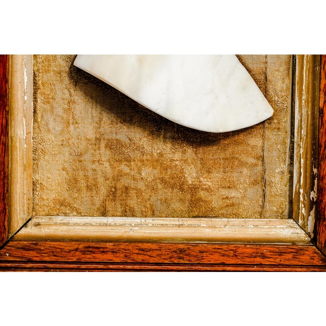 Stone Hand Carved Marble Dante Alighieri Portrait Relief Framed Italian Grand Tour Art Classical Literary Home Wall Decor For Sale - Image 7 of 13