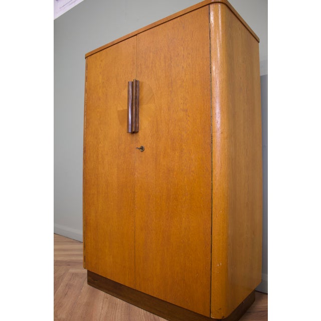 1930s Art Deco Oak Compact Wardrobe, 1930s For Sale - Image 5 of 10