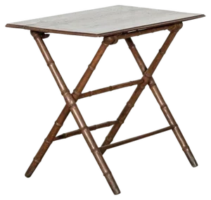 Antique French Faux Bamboo Table, 1890