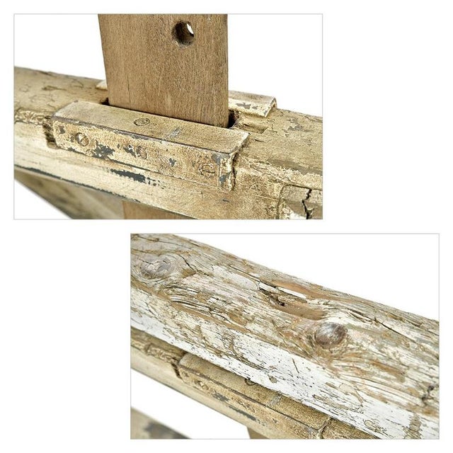 Trestles in Patinated Solid Wood and Copper, Set of 2 For Sale - Image 4 of 8