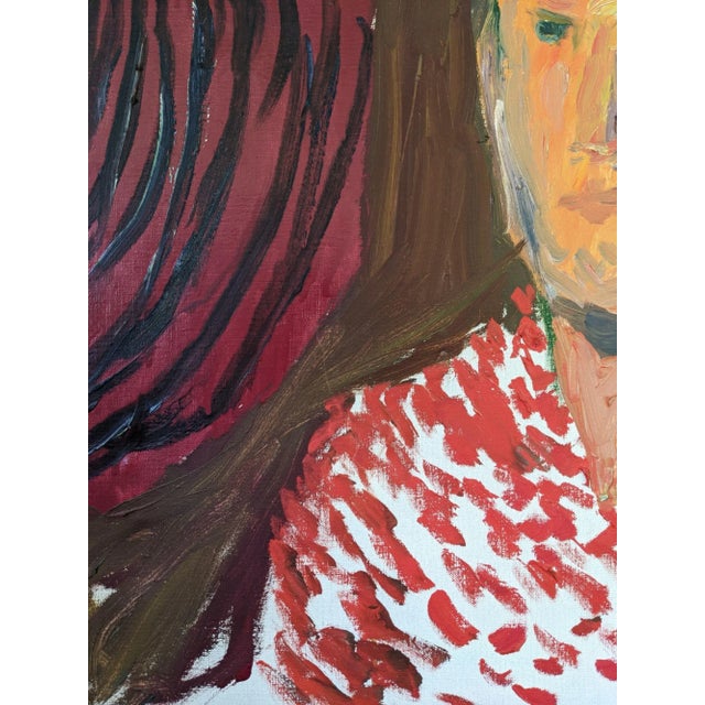 Mid-Century Modern Swedish Framed Portrait "Paul", Oil Painting For Sale - Image 9 of 11