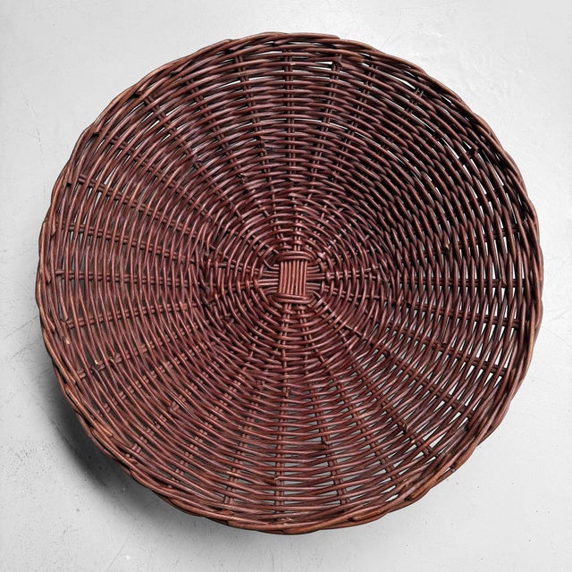 Large Japanese Handwoven Rattan Basket Bowl, 1960s-1970s For Sale - Image 12 of 15