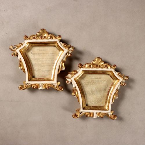 Antique Neo-Baroque Altar Cards in Carved Wood, Italy, 19th Century, Set of 3 For Sale - Image 9 of 16
