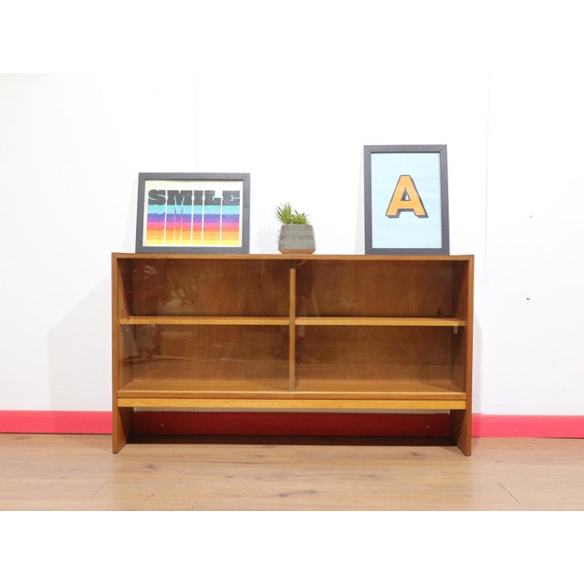 Mid-Century Modern Mid Century Modern Vintage Teak Bookcase Glass Door Display Cabinet For Sale - Image 3 of 9