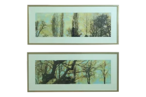Pair Skyline Professionally Framed Giclee Prints by Sara Abbott