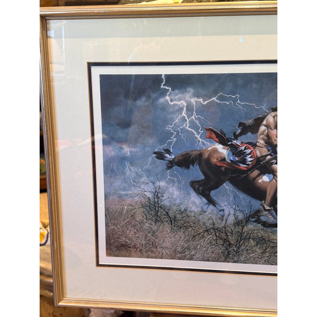 Printmaking Materials 1980s Frank C McCarthy When Omens Turn Bad Limited Edition Print Native American Western Art For Sale - Image 7 of 8