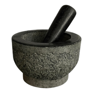Substantial Charcoal Granite Mortar & Pestle, 1960s