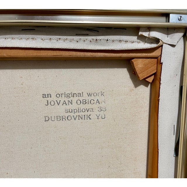 Jovan Obican, Large Naive European Folk Art Oil Painting Jovan Obican Klezmer Jazz Musician, c.1960's For Sale In Miami - Image 6 of 8