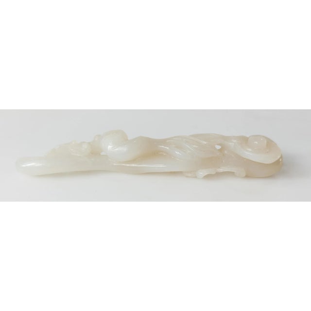 18th Century 18th Century Chinese Carved White Nephrite Jade Ruyi Scepter With Lingzhi Mushrooms For Sale - Image 5 of 13