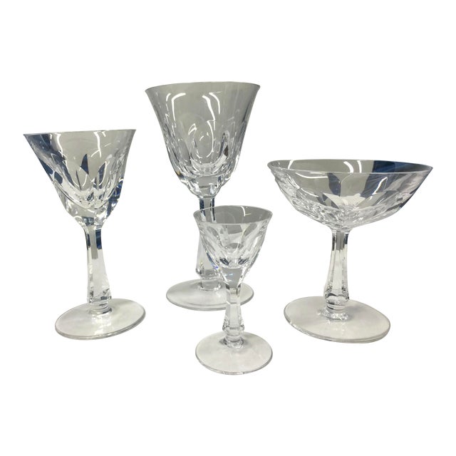 4 Types of Crystal Stemware Glasses Set 48 Total Chairish