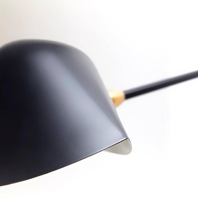 Mid-Century Modern Black Anthony Wall Lamp by Serge Mouille For Sale - Image 4 of 9