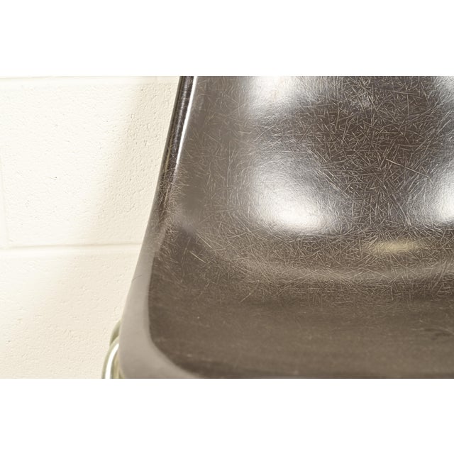 Metal Charles & Ray Eames for Herman Miller DSS Seal Brown Stacking Shell Chairs | Set of Four For Sale - Image 7 of 15