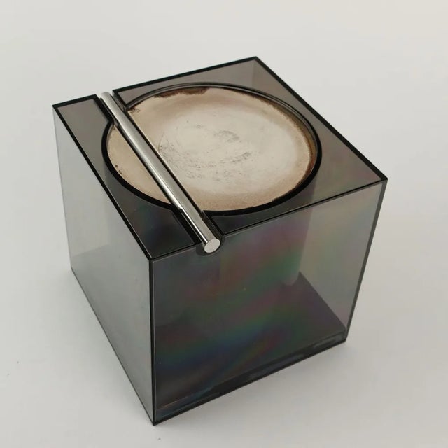 Opi Ice Bucket in Acrylic Glass and Silver by Cini & Nils Milano For Sale - Image 5 of 9
