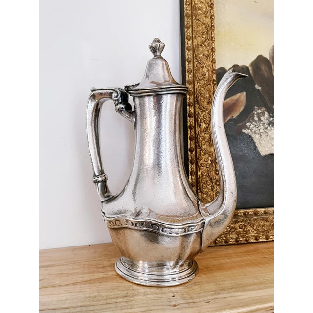 1910s Antique Silver Plated Coffee Pot From Webster Hotel in New York City For Sale - Image 5 of 6