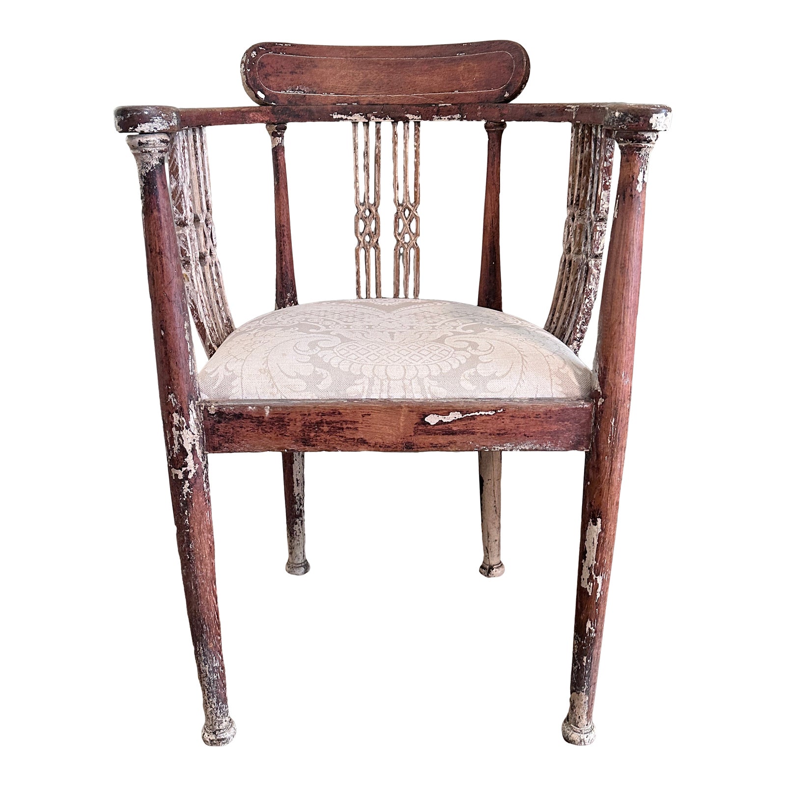 Antique Shanghai Colonial Barrel Chair | Chairish