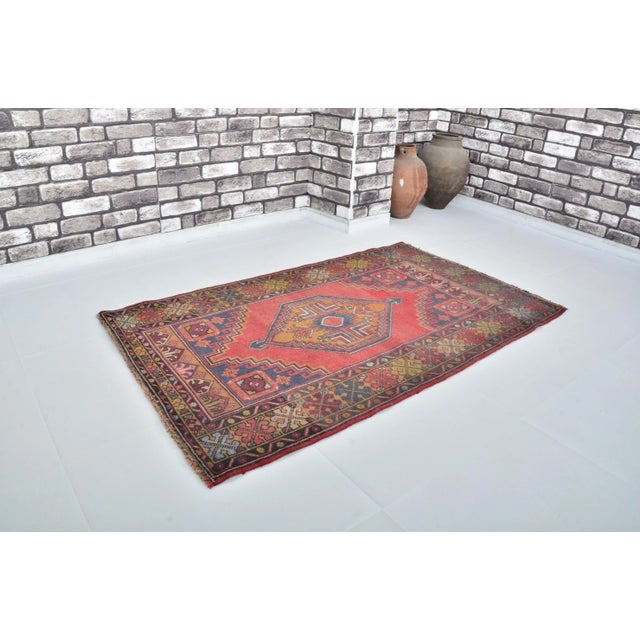 Red Turkish Wool Oushak Nomadic Natural Rug For Sale - Image 4 of 11