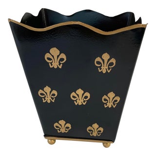 Vintage Fleur De Lis Metal Planter For Sale