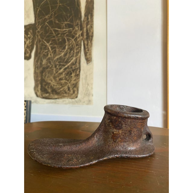 Mid-Century Modern Antique Iron Shoe Last Wall-Hung Decor / Paper Weight For Sale - Image 3 of 7