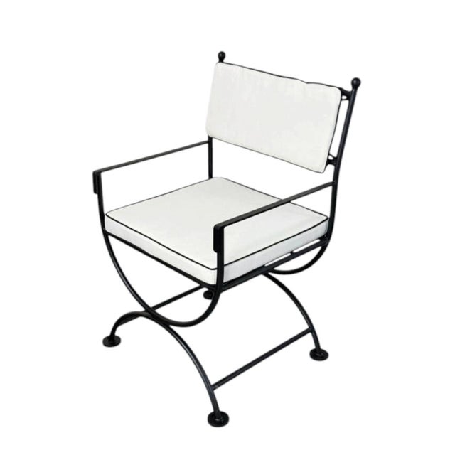 Neoclassical Turkish Powder-Coated Iron Outdoor Seating Set - 3 Pieces For Sale - Image 4 of 12