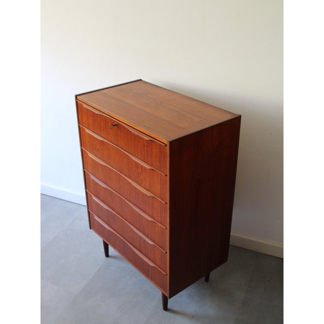 Brown Vintage Danish Chest of Drawers in Teak, 1960s For Sale - Image 8 of 14